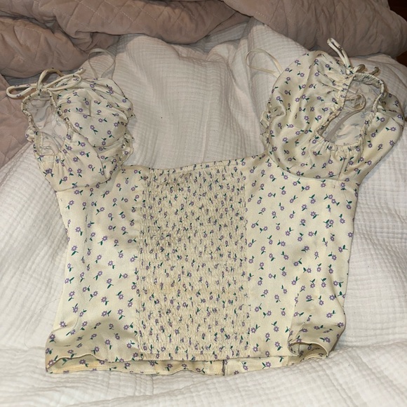 Princess Polly Allyson Corset Puff Top Floral 6 - Picture 5 of 5